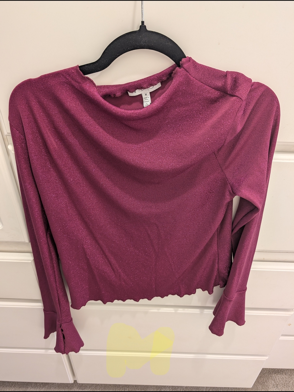 Shimmering Magenta Long Sleeve Top
